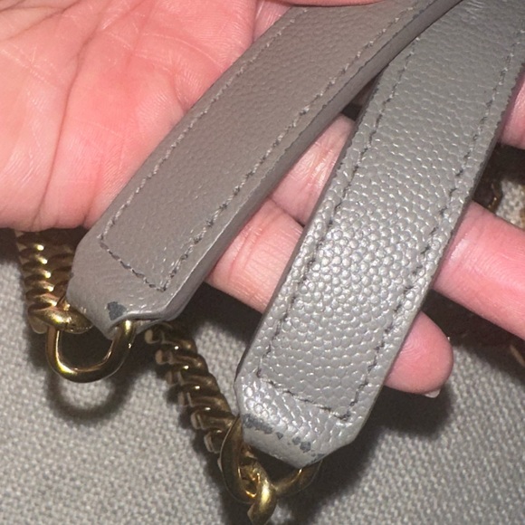 Yves Saint Laurent Gray Quilted Leather Chain Bag - Picture 14 of 16